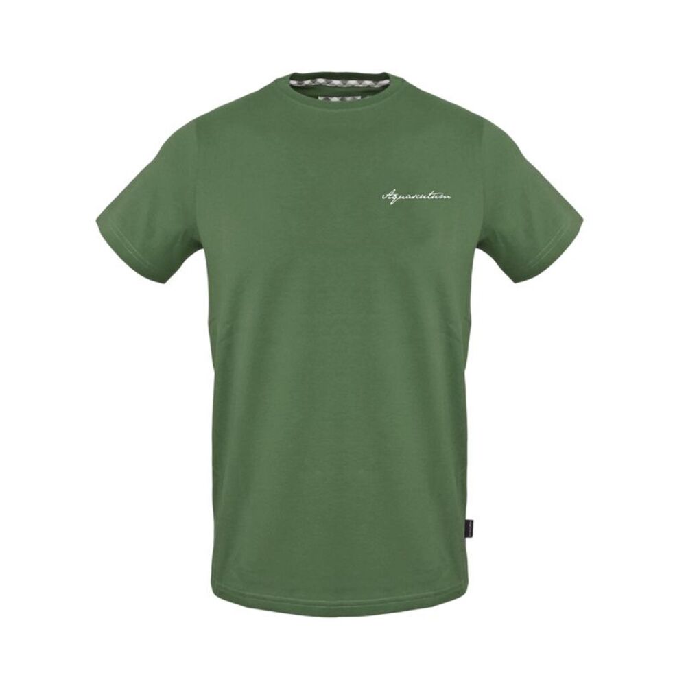 Aquascutum Mens Embroidered Logo Cotton T-Shirt / Military Green